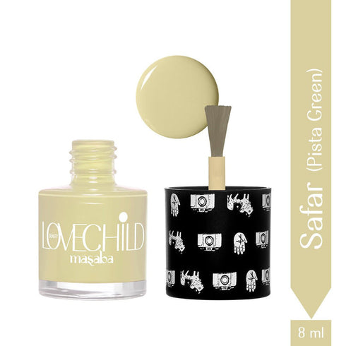 LoveChild Safar  Breathable Pista Green Glossy Nail Paint